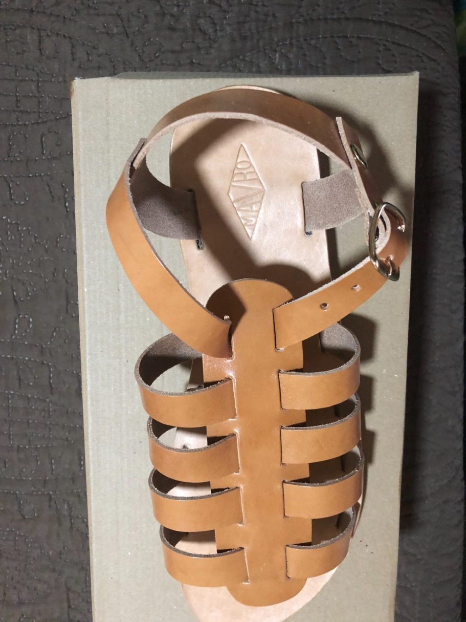 SANDALES GREC EN CUIR VACHETTE